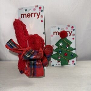 Scunci Merry Christmas Holiday Hair Accessories Bundle of 2 Clip Conair